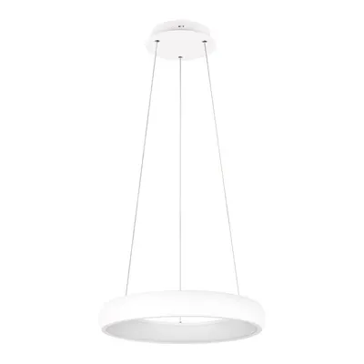 Lustră albă LED cu intensitate reglabilă cu abajur din metal ø 46 cm Cardona – Trio