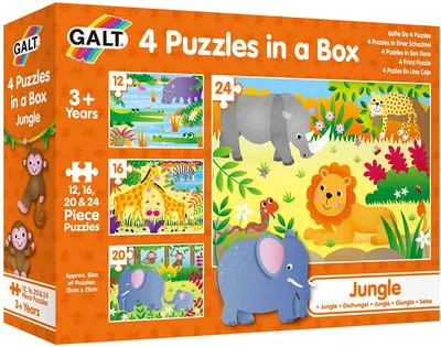Puzzle 4 in 1 pentru copii Galt - Jungla