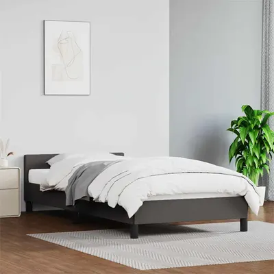 vidaXL Cadru de pat cu tăblie fără saltea, gri, 80x200 cm