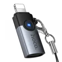 Adaptor Date si Incarcare USB-C - Lightning HOCO UA46A, Gri