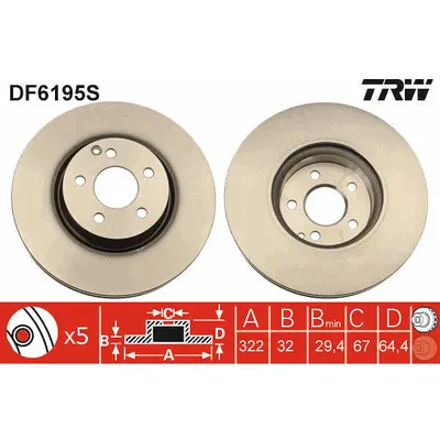 Disc frana TRW DF6195S
