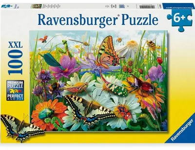 Puzzle Ravensburger din 100 piese - Lumea minunată a insectelor