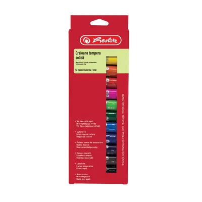 Tempera solida 10g, 12buc/set Herlitz