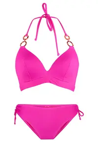 Costum de baie halter - din doua piese - Fucsia
