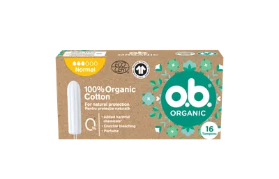 Tampoane organic normal, 16 bucati, O.B.