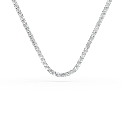 Colier tennis din aur alb cu diamante de 1.7ct