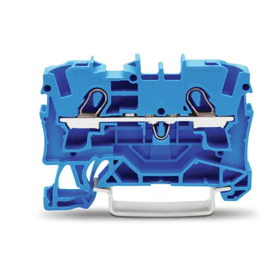 2-conductor through terminal block; 4 mm²; for Ex e II and Ex i applications; side and center marking; for DIN-rail 35 x 15 and 35 x 7.5; Push-in CAGE CLAMP®; 4,00 mm²; blue