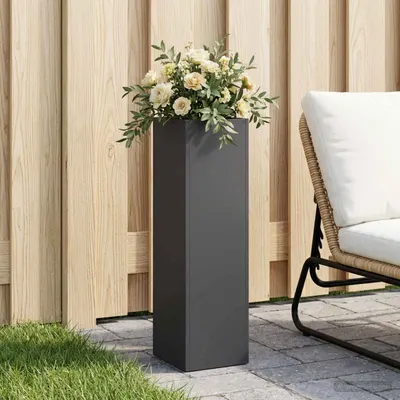 vidaXL Vază pentru Grădină Negru 20 x 20 x 75 cm Oțel laminat la rece