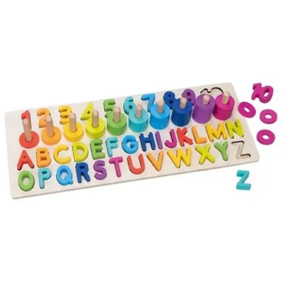 Puzzle alfanumeric pentru invatarea literelor, numerelor si a numararii