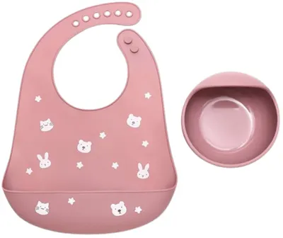 Set de hrănire din silicon Lorelli Premium - 2 piese, Deep Pink