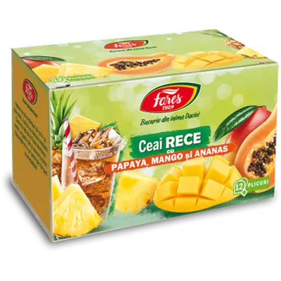 Ceai rece cu papaya mango si ananas, Fares | 12 plicuri