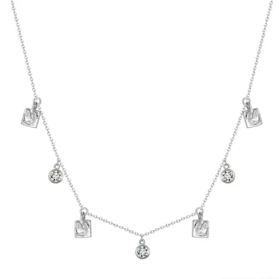 Lantisor argint 925, JW1766, model tip chocher, placat cu rodiu