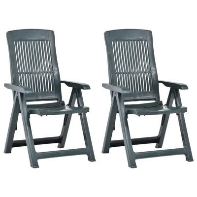Gossi scaune de gradina rabatabile, 2 buc., verde, plastic