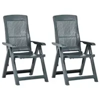 Gossi scaune de gradina rabatabile, 2 buc., verde, plastic