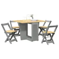 vidaXL Set mobilier tip fluture Corona, pliabil 5 piese gri lemn pin
