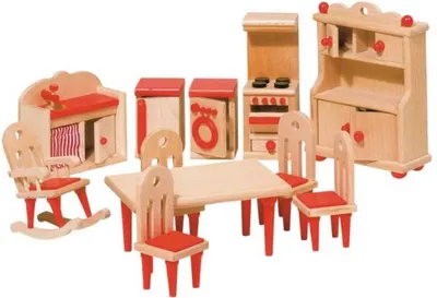 Mobilier din lemn pentru casa pentru papusi Goki, rosu