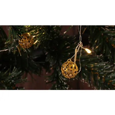 Lant de lumina LED de Craciun, mini globuri, cu baterii Timer 6+18h,20LED, 3000K, 2xAA