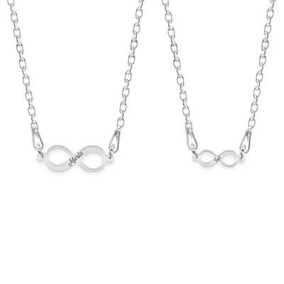 Ines - Set coliere personalizate infinit cu nume din argint 925