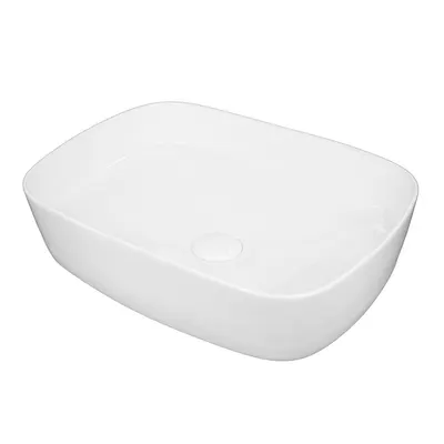 Lavoar pe blat alb lucios, dreptunghiular, 50 cm, Fluminia Pallas