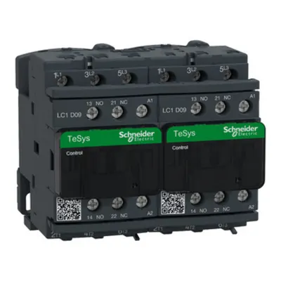 Contactor inversor, TeSys Deca, 3P(3NO),AC-3, <=440V 9A, bobina 380V AC 50/60Hz, borne cu surub