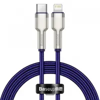 Cablu Date si Incarcare USB-C - Lightning Baseus Cafule Metal Series, 20W, 1m, Mov CATLJK-A05