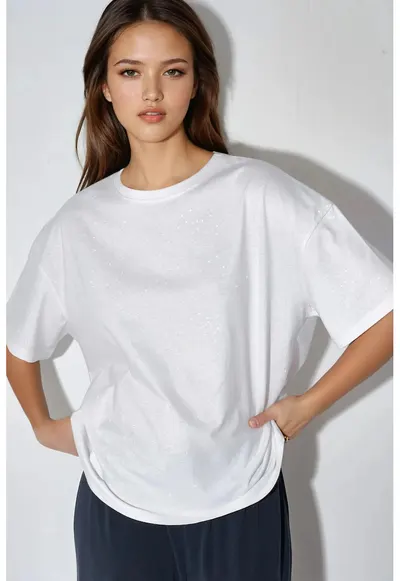 Tricou dama - Alb - Jerseu - Alb