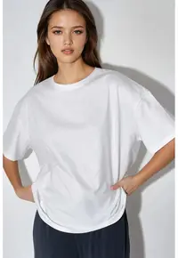 Tricou dama - Alb - Jerseu - Alb