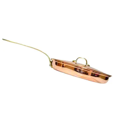Tigaie din Cupru Ø32cm cu Capac si Maner din Bronz Profesionala