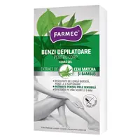 Benzi Depilatoare Farmec, pentru Corp, cu Ceara Gel, 16 Benzi + 2 Servetele