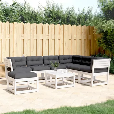 Gossi set mobilier de gradina cu perne, 7 piese, lemn masiv de pin