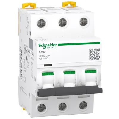 Siguranta automata Acti9 Ic60N 3P, 40A, curba C Schneider A9F74340