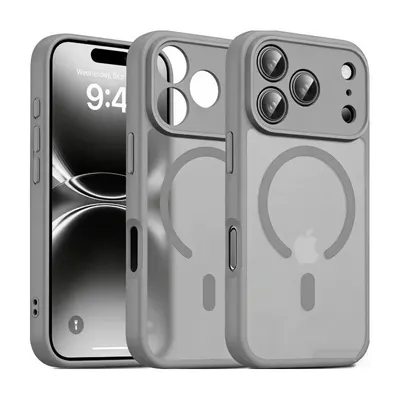 Husa Smart Guard, Compatibila Magsafe, Apple iPhone 17 Pro, Protectie camera, Gri Engros