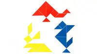 Tangram cu 21 de piese magnetice colorate