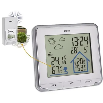 Statie meteo wireless Life TFA 35.1153.02 cu transmitator wireless extern inclus alb