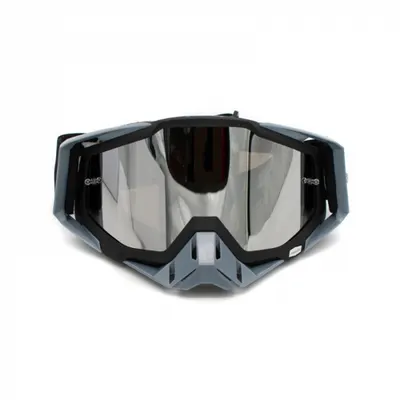 Ochelari cross atv enduro, Asix AS1, lentila argintie, culoare rama gri negru mat