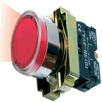 Buton de comanda luminos, revenire cu led (cap+ etrier+modul lampa+ led+1ND), verde, RI 5