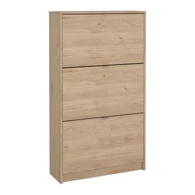 Pantofar în culoare naturală cu deschidere înclinată cu aspect de lemn de stejar 70x124x24 cm Shoes – Tvilum