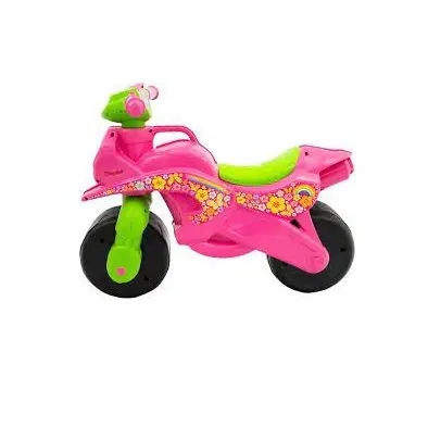 Motocicleta pentru copii Music 013965 Roz Verde, fara pedale, prevazuta cu butoane pentru efecte sonore, ghidon inalt, inaltimea scaunului 29 cm