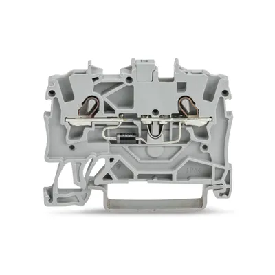 Component terminal block; 2-conductor; with diode 1N4007; anode, right side; for DIN-rail 35 x 15 and 35 x 7.5; 1.5 mm²; Push-in CAGE CLAMP®; 1,50 mm²; gray
