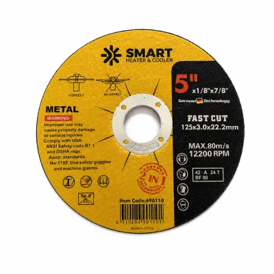 SET 25 BUC - Disc Taiere Inox si Metal T42, 125mm x 3.0mm x 22.23mm – disc cu centru deprimat