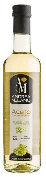 Oțet alb bio din vin, 6%, 500 ml, Andrea Milano