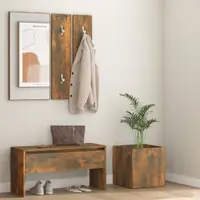 Gossi set de mobilier pentru hol, stejar fumuriu, lemn prelucrat