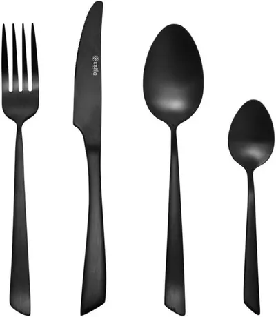 Set de tacâmuri Estia – Edge, 24 piese, negru