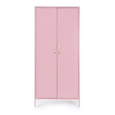 Dulap roz deschis din metal cu încuietoare 80x185x50 cm Cambridge – Yes Everyday