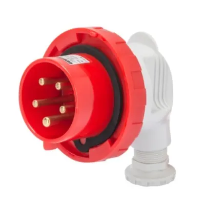 Stecher fisa industriala 90° - IP67 - 3P+E 32A 380-440V 50/60HZ - RED - 3H - Strangere cu surub