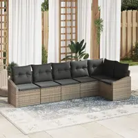 Gossi set de masa in gradina cu 6 piese si perne gri ratan poly