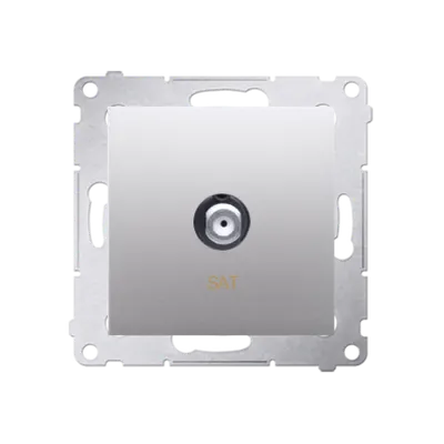 Priza TV tip F pentru instalatii individuale, silver mat metalic