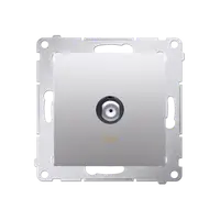 Priza TV tip F pentru instalatii individuale, silver mat metalic