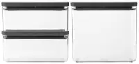 Set cutii pentru depozitarea produselor Brabantia - Tasty+ Stackable, Dark Grey, 3 buc