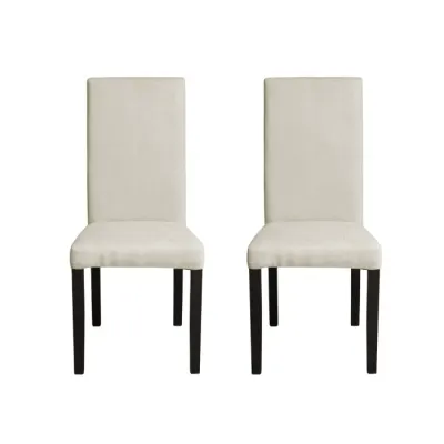 Set 2 scaune living TEO, picioare lemn wenge, stofa crem, 46x60x98 cm